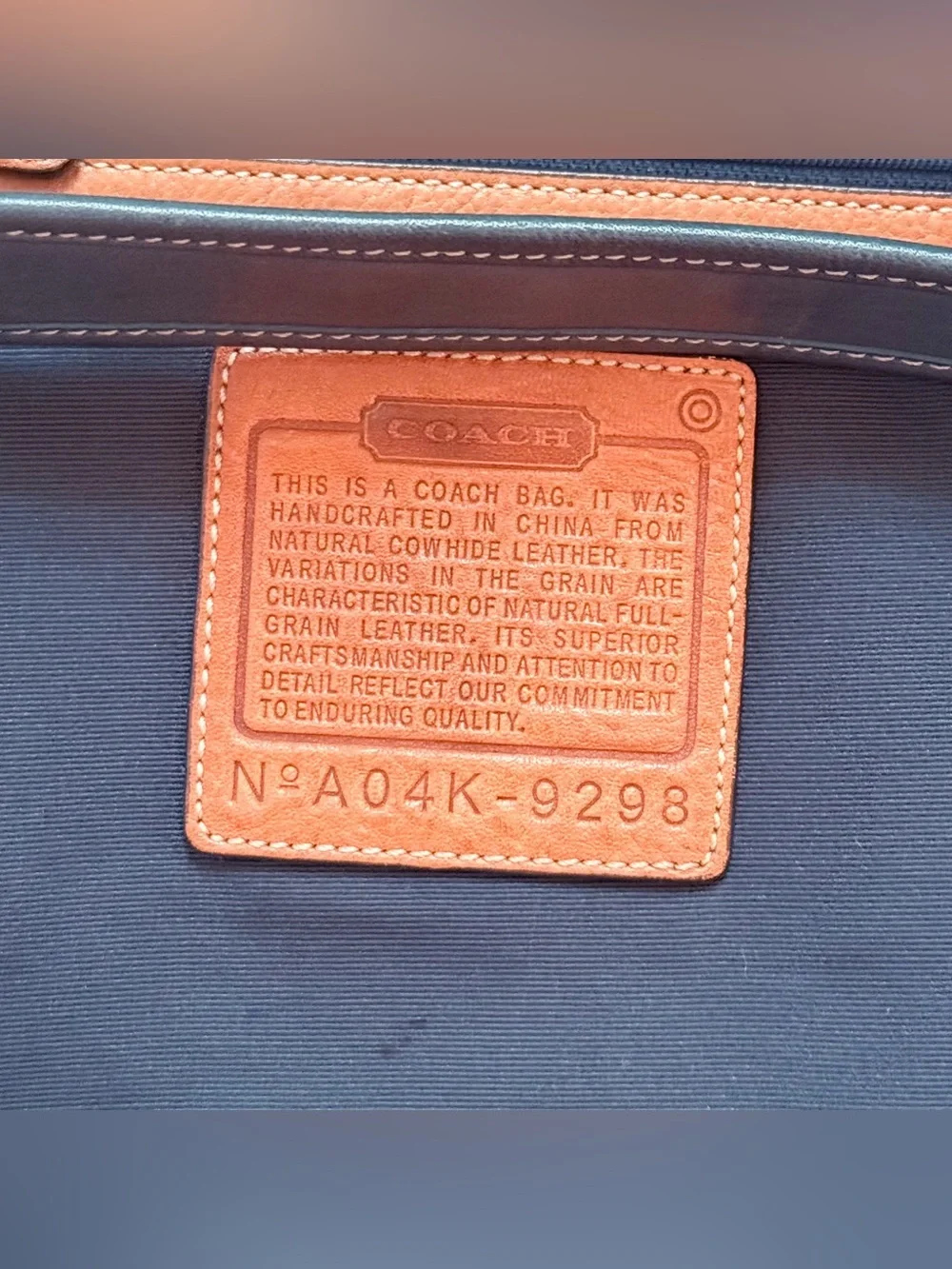 Vintage Coach Rare Ergo Y2K Blue Striped Leather Large Hobo Bag 9298 *Flaws* GUC